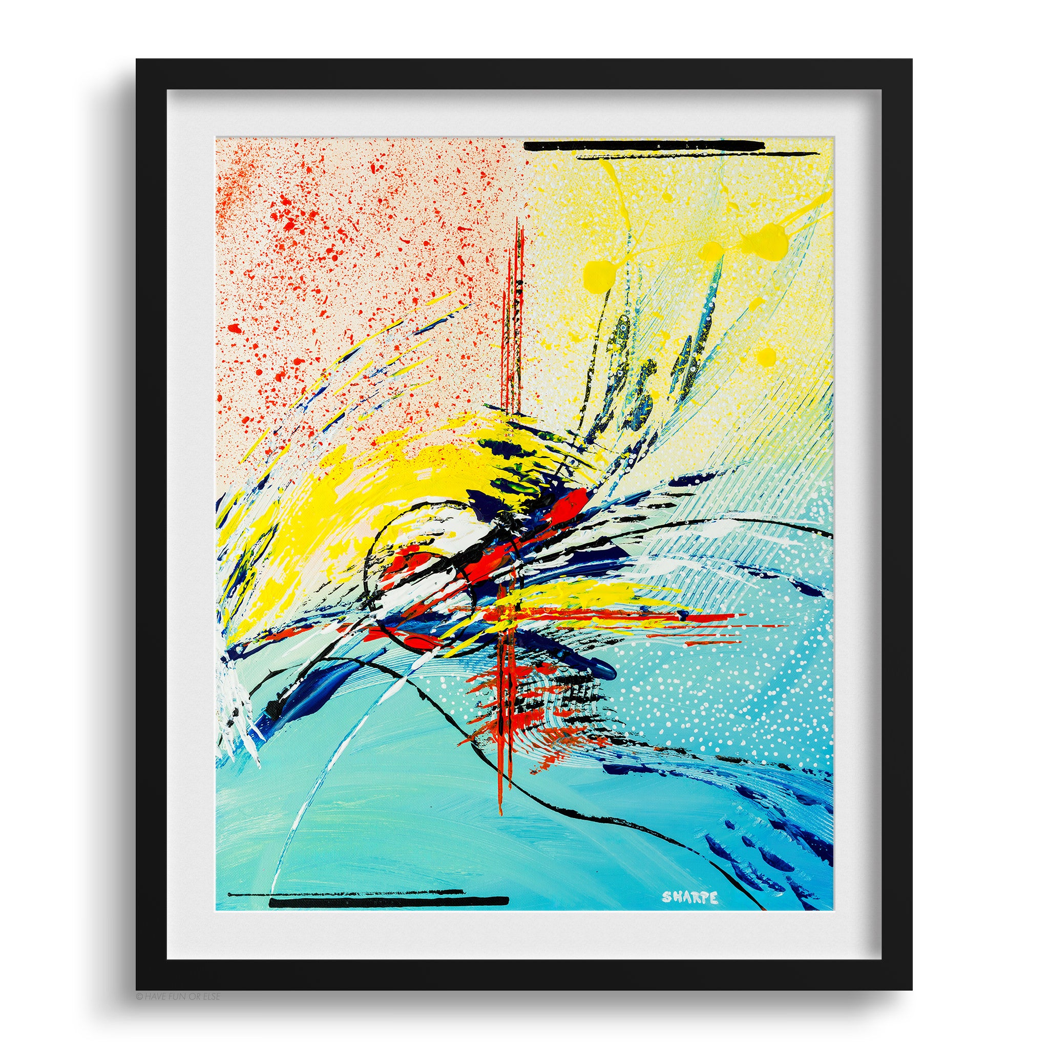 Doug Sharpe Bird Watcher Abstract Art Print Black Frame