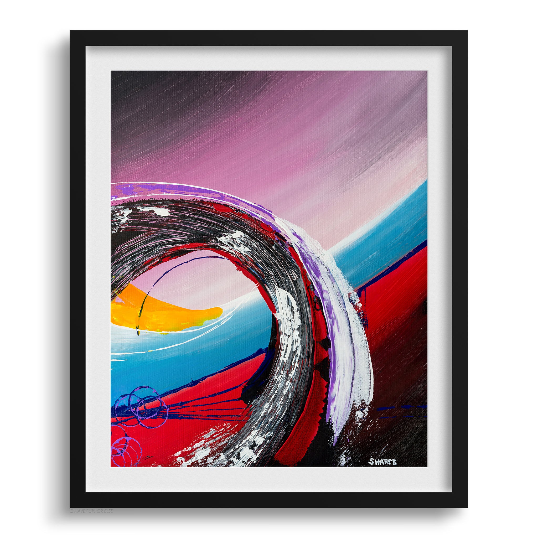 Doug Sharpe Blowout Abstract Art Print Black Frame