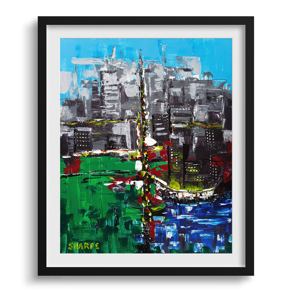 Doug Sharpe Density Abstract Art Print Black Frame