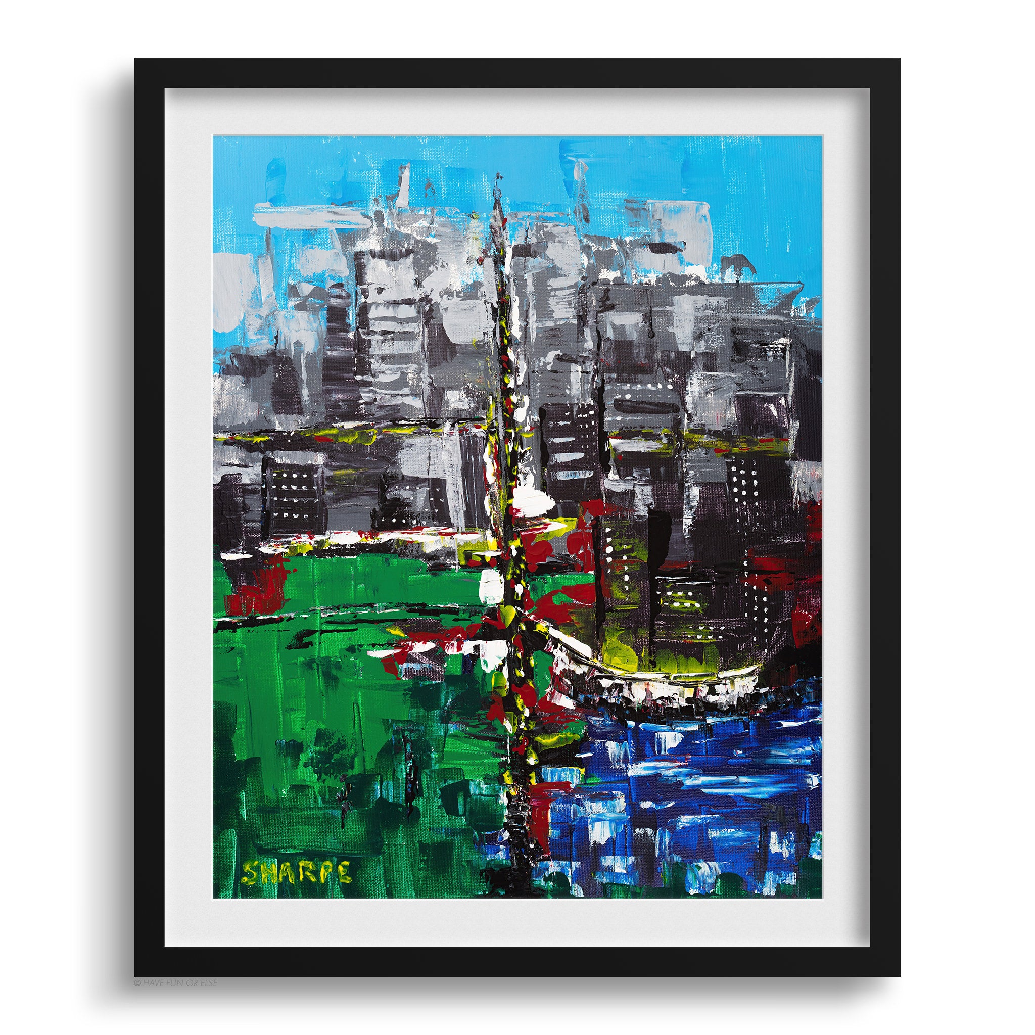 Doug Sharpe Density Abstract Art Print Black Frame