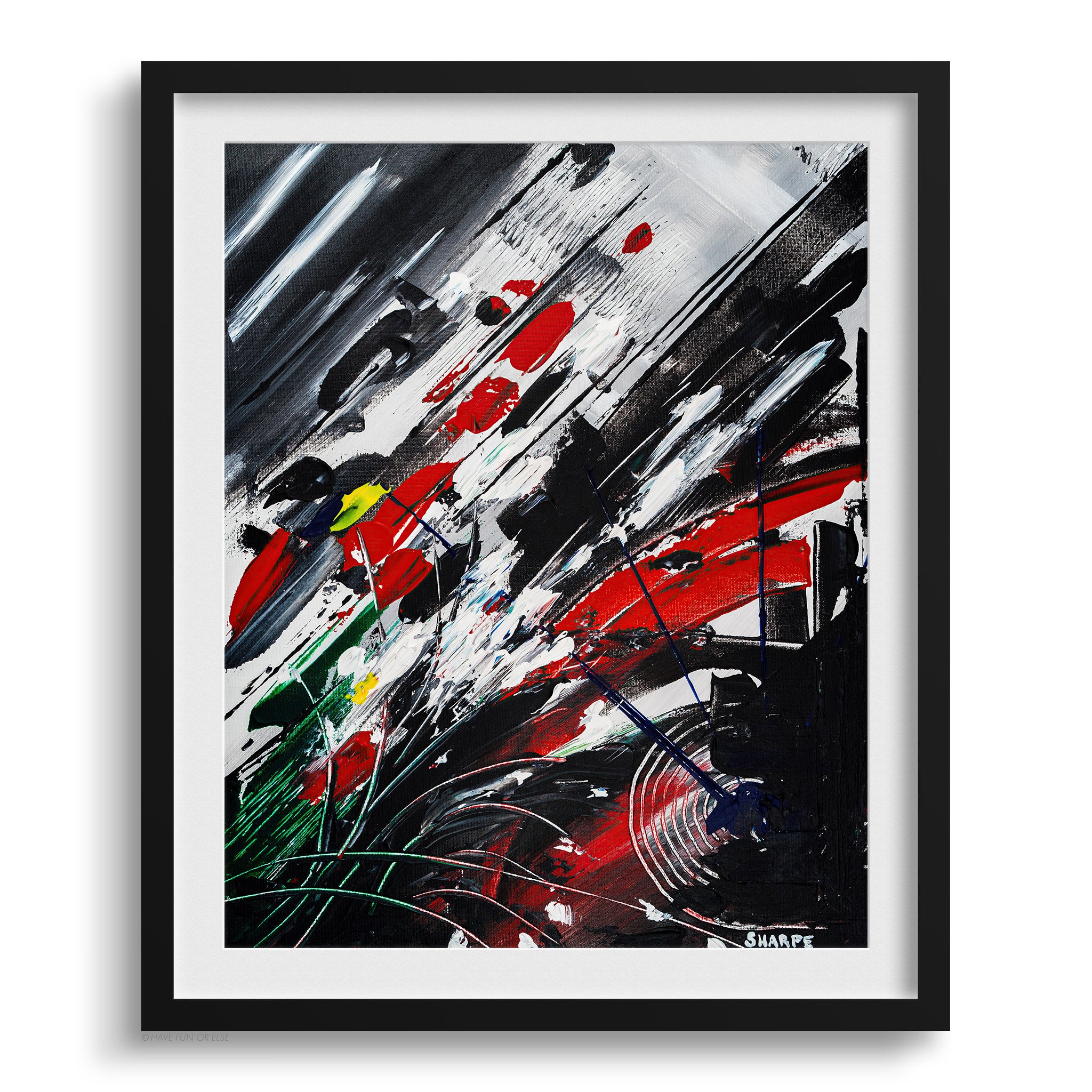 Doug Sharpe Finish Line Abstract Art Print Black Frame