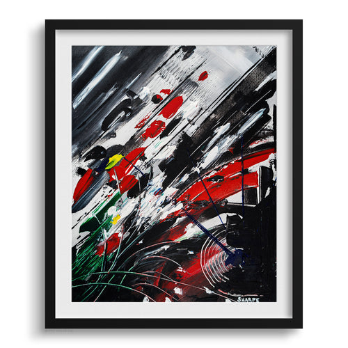 Doug Sharpe Finish Line Abstract Art Print Black Frame