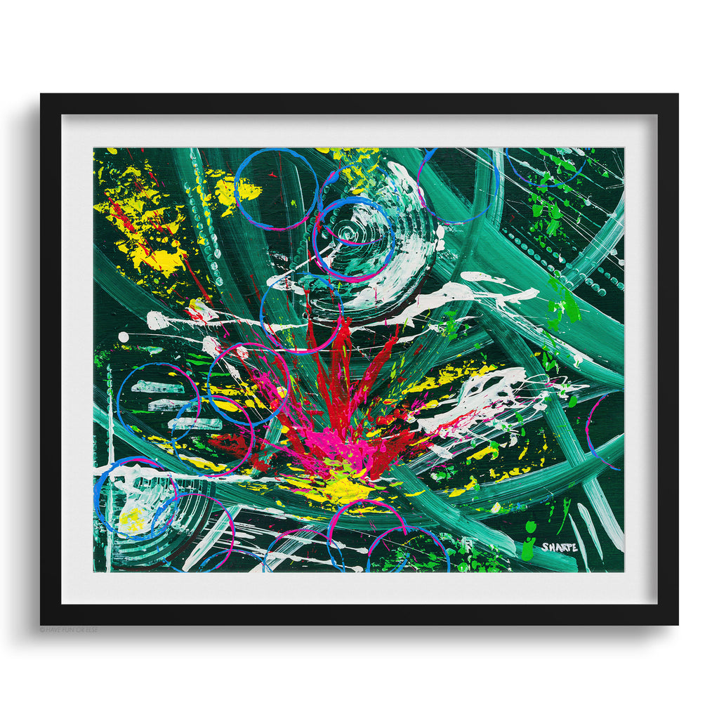 Doug Sharpe Frenzy Abstract Art Print Black Frame