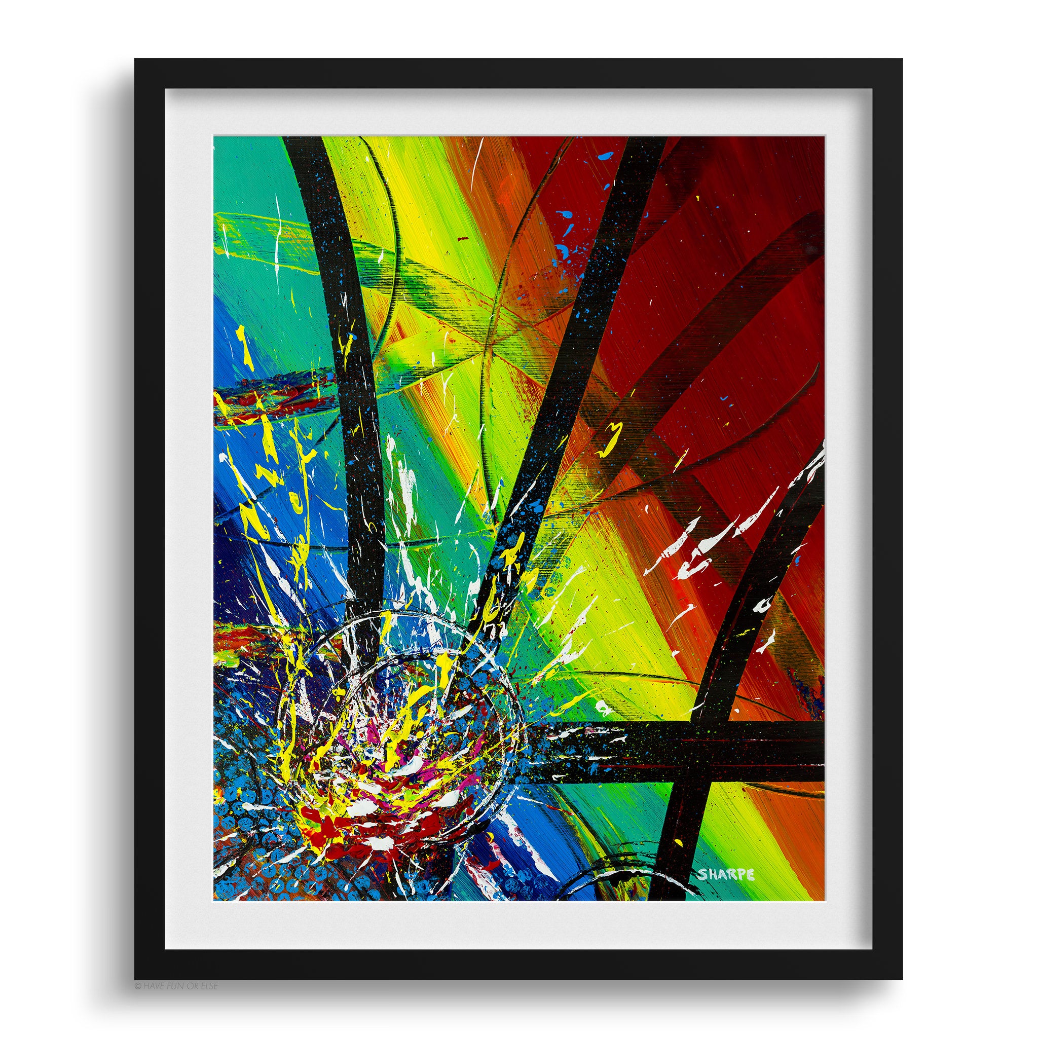 Doug Sharpe Interchange Abstract Art Print Black Frame