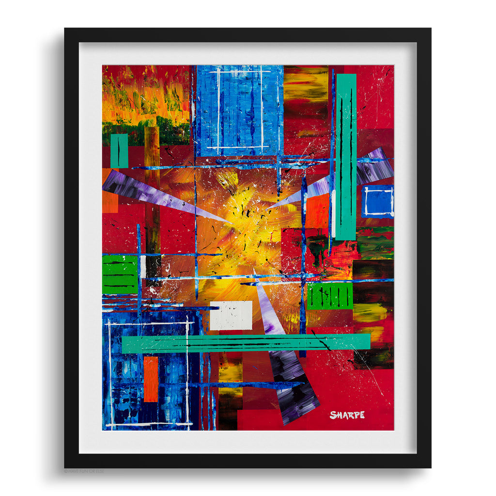 Doug Sharpe Jailbreak Abstract Art Print Black Frame