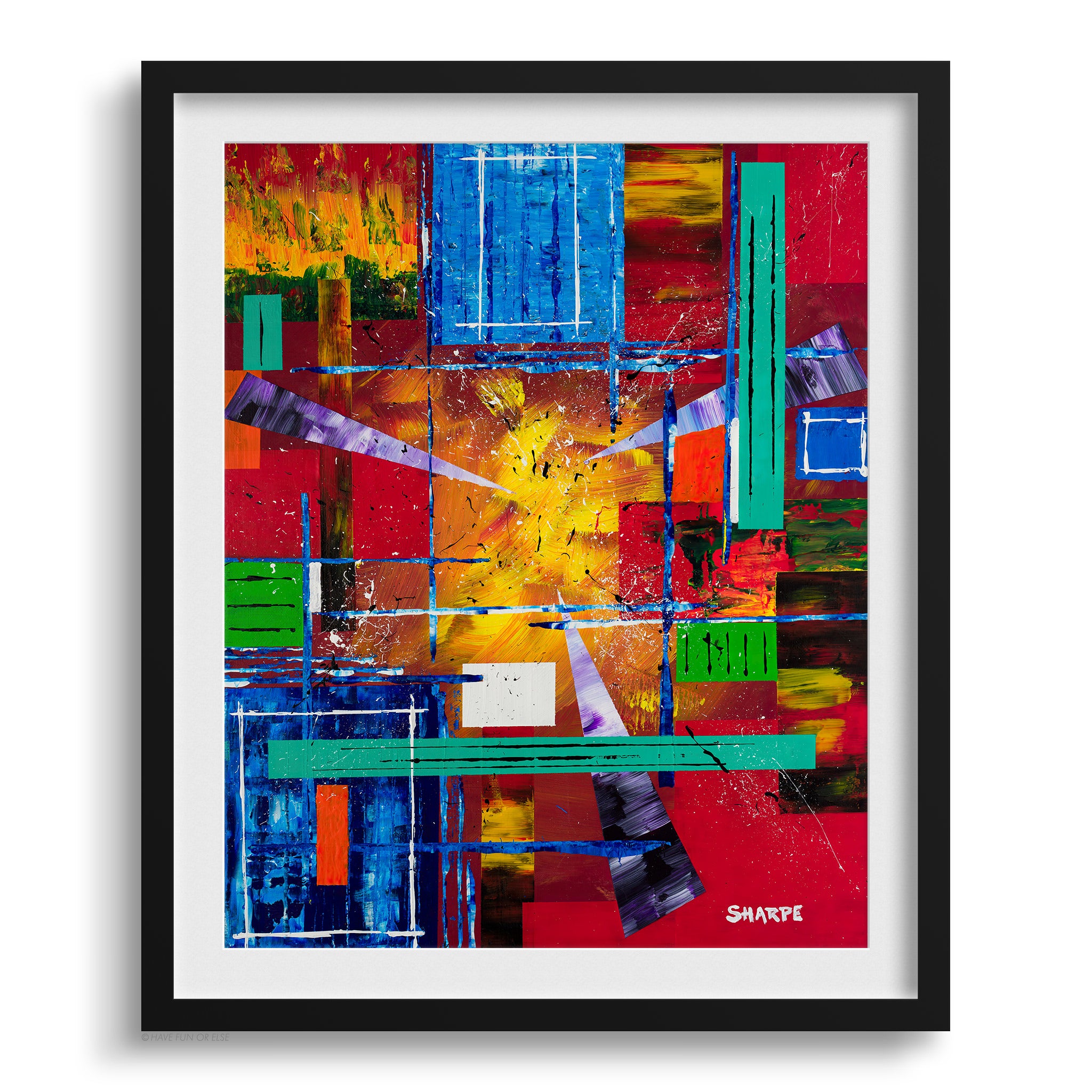 Doug Sharpe Jailbreak Abstract Art Print Black Frame