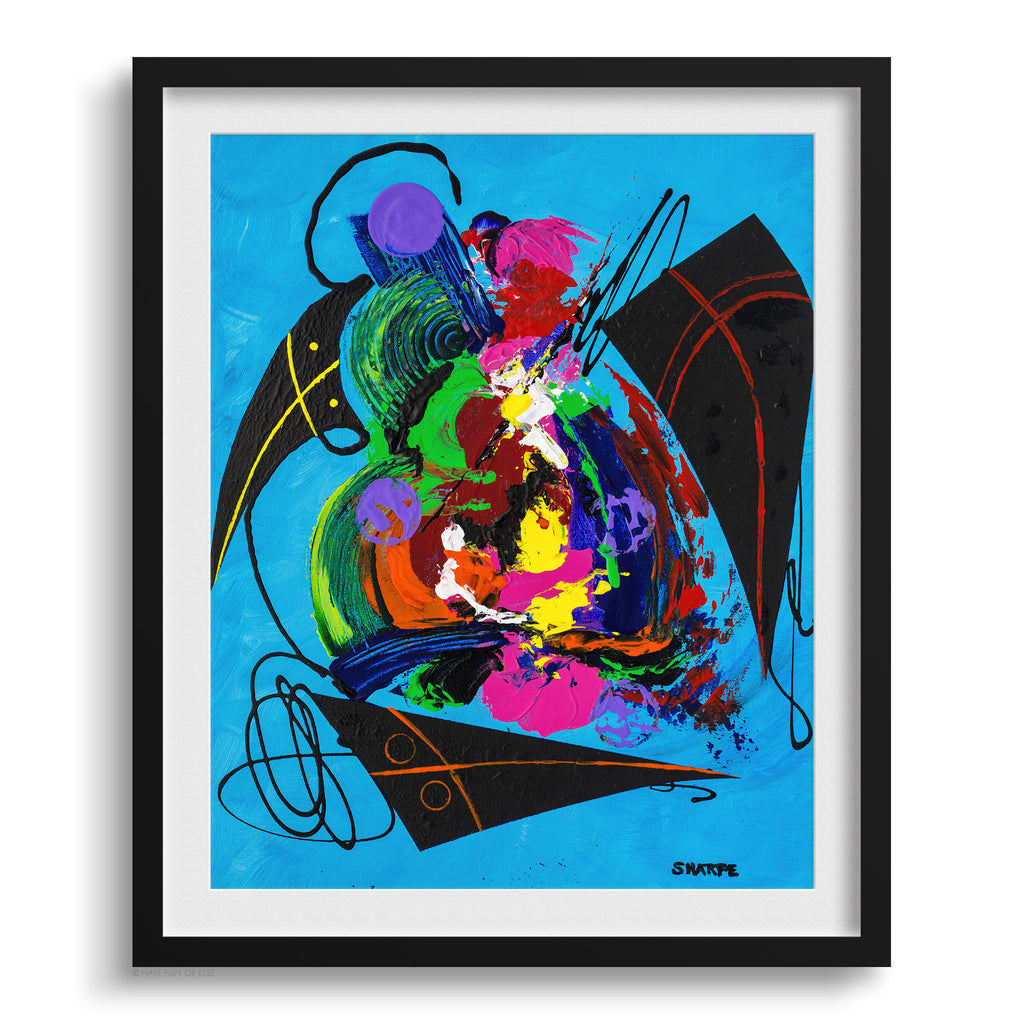 Doug Sharpe Kites Abstract Art Print Black Frame