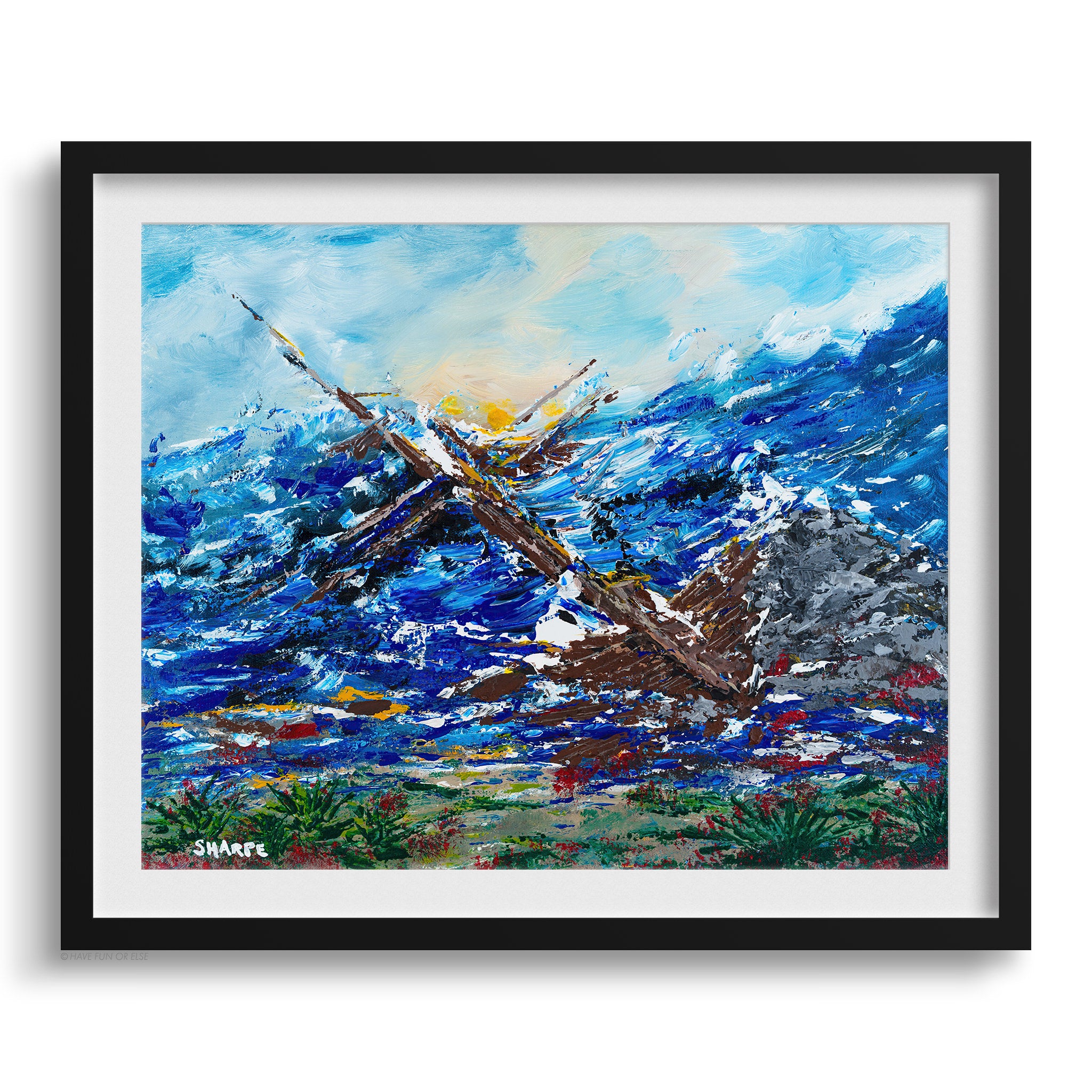 Doug Sharpe Land Ho Abstract Art Print Black Frame