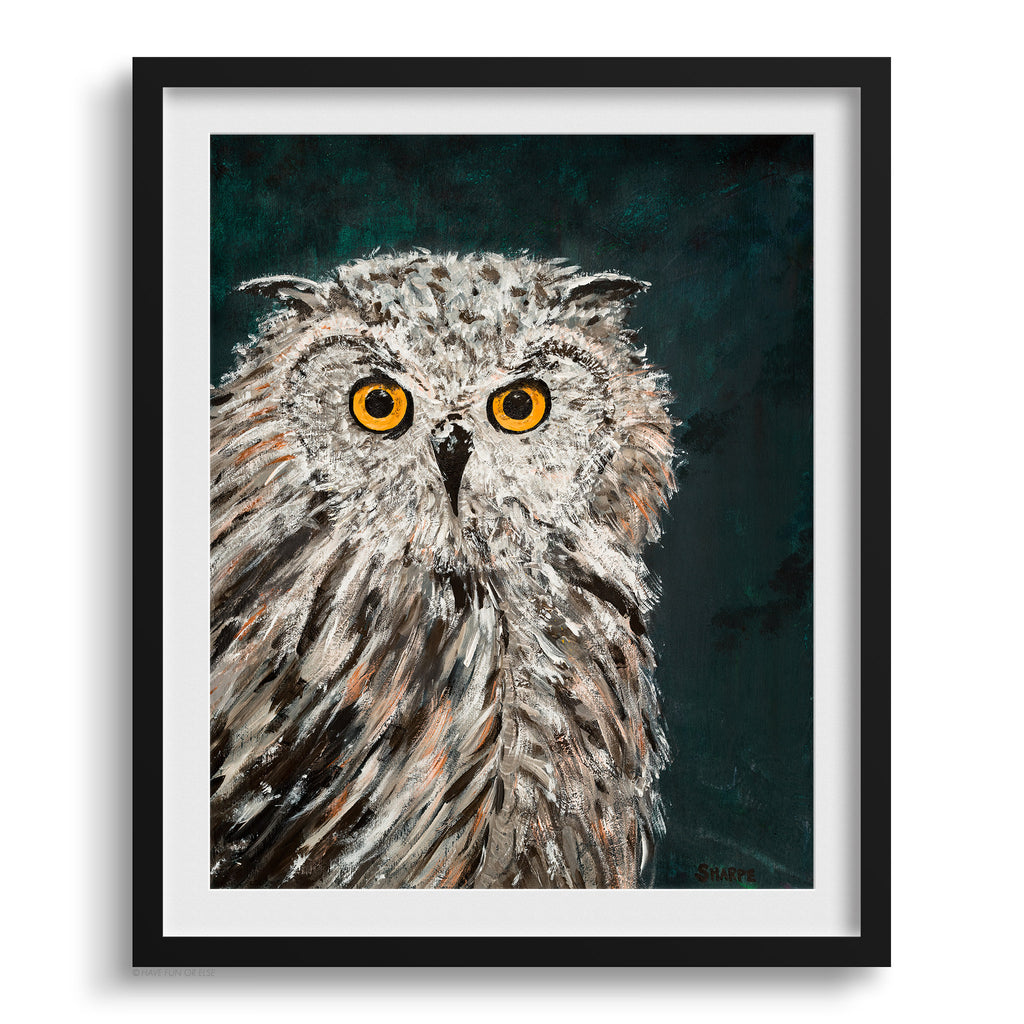 Doug Sharpe Night Owl Abstract Art Print Black Frame