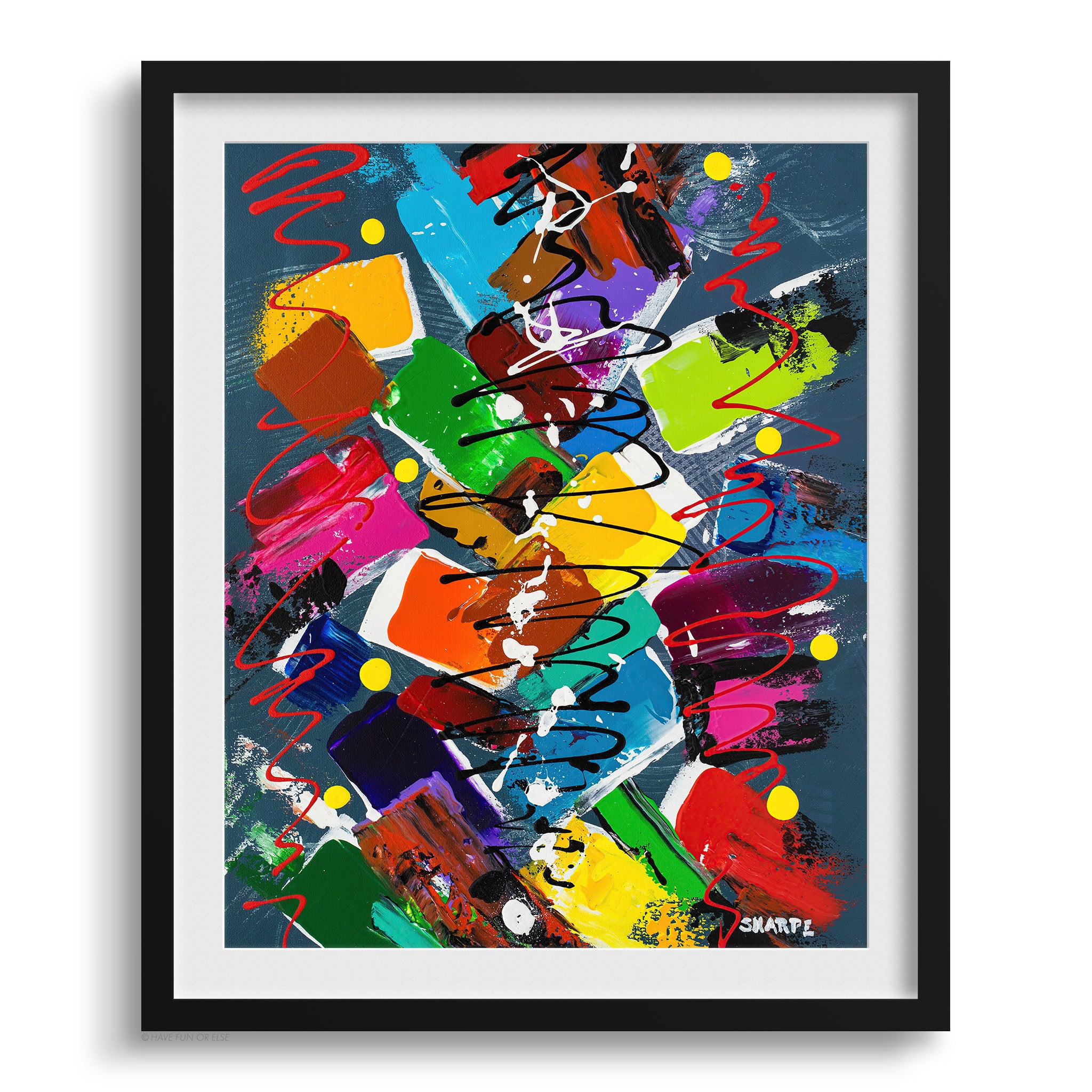 Doug Sharpe No Parking Abstract Art Print Black Frame