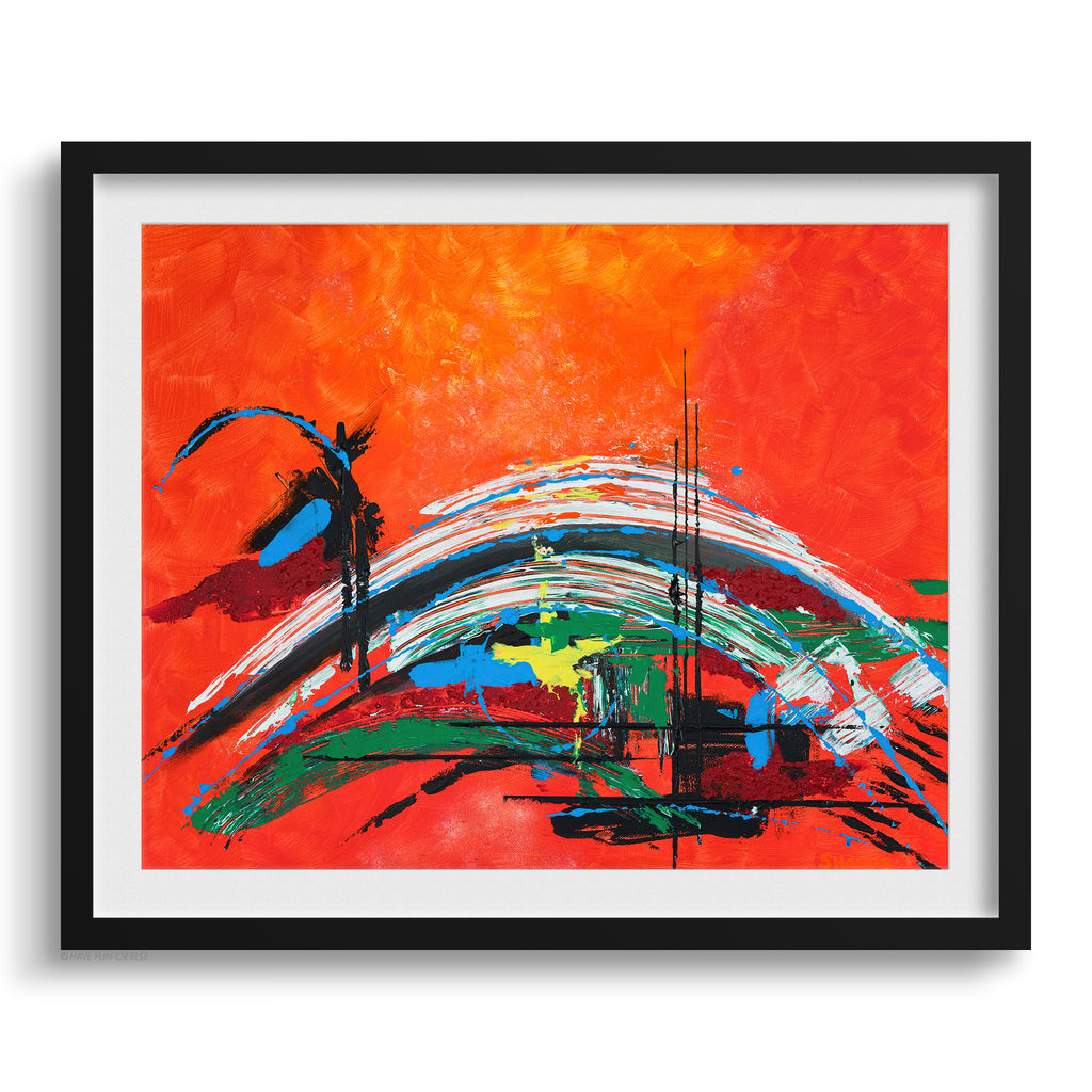Doug Sharpe Painted Turtle Abstract Art Print Black Frame