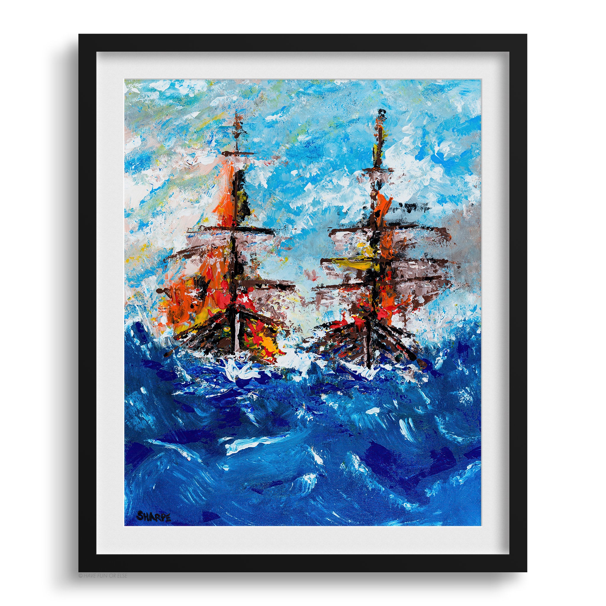 Doug Sharpe Parley Abstract Art Print Black Frame