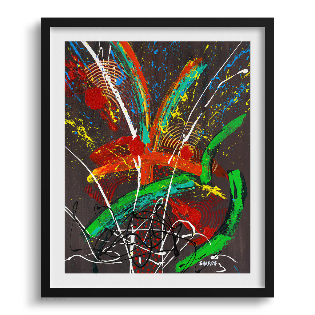 Doug Sharpe Party Animal Abstract Art Print Black Frame