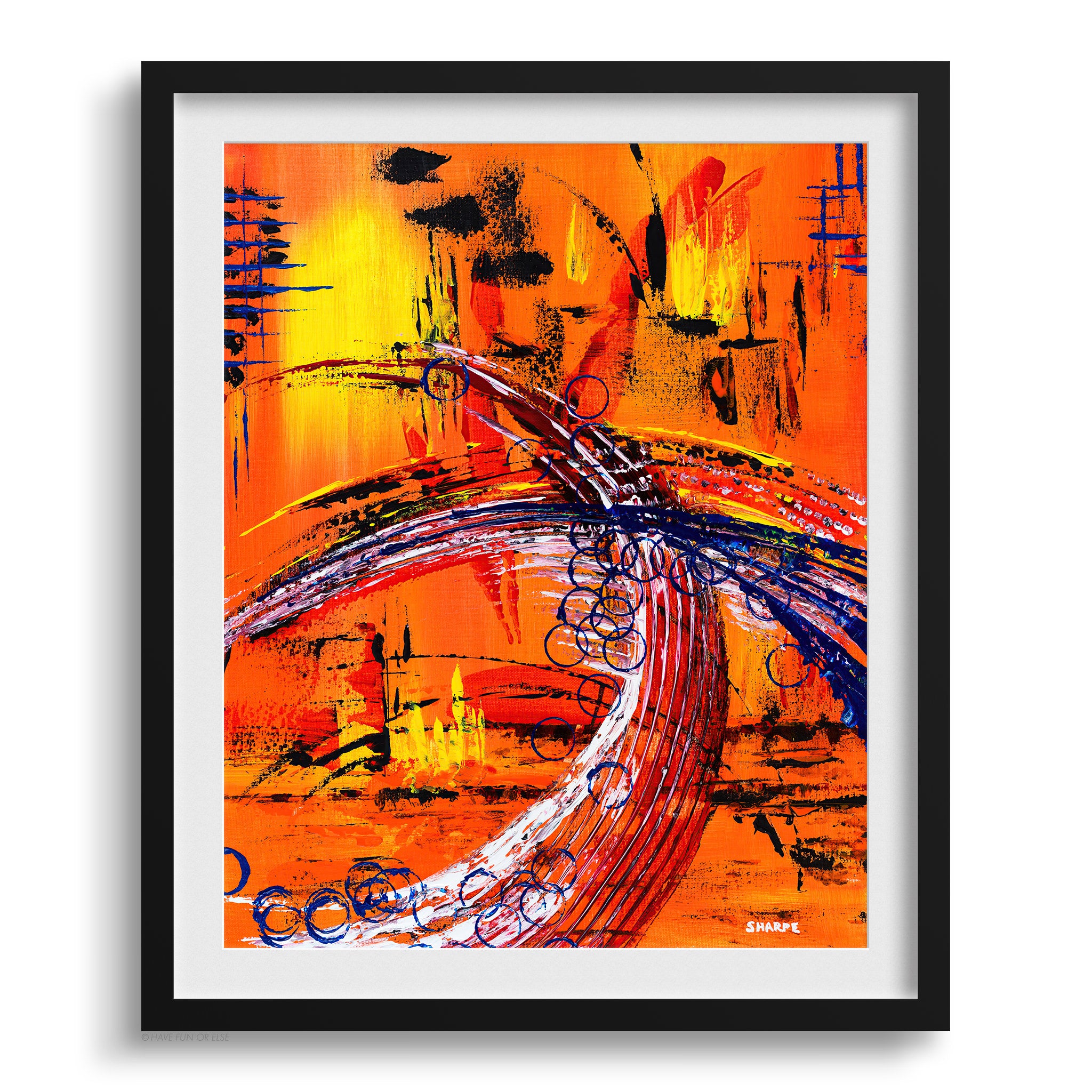 Doug Sharpe Phoenix Abstract Art Print Black Frame