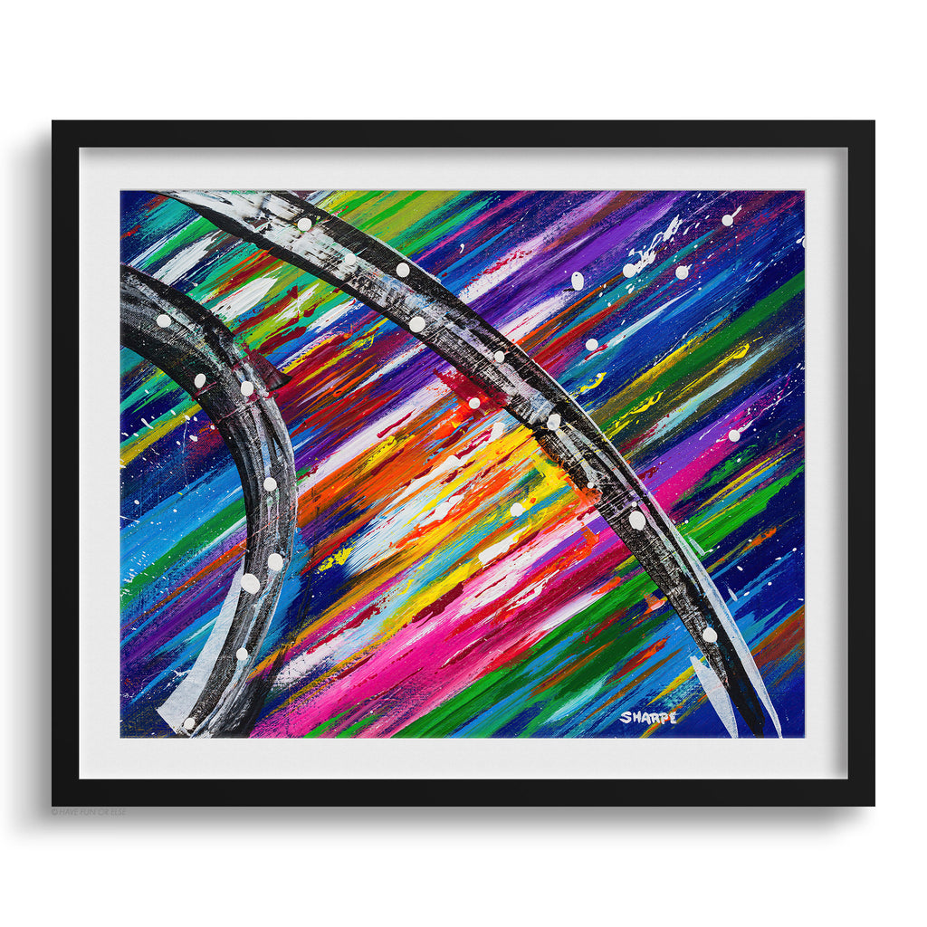 Doug Sharpe Rainbow Road Abstract Art Print Black Frame