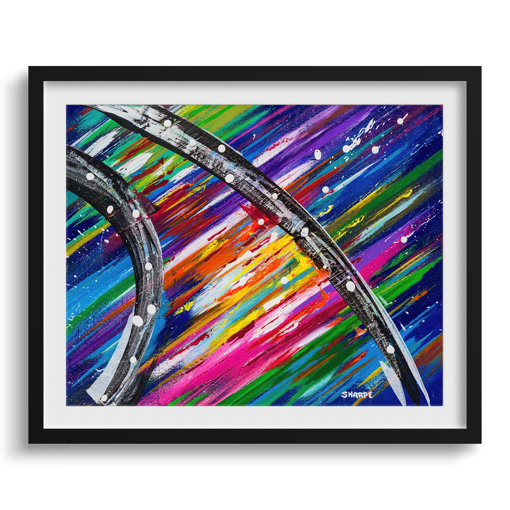 Doug Sharpe Rainbow Road Abstract Art Print Black Frame