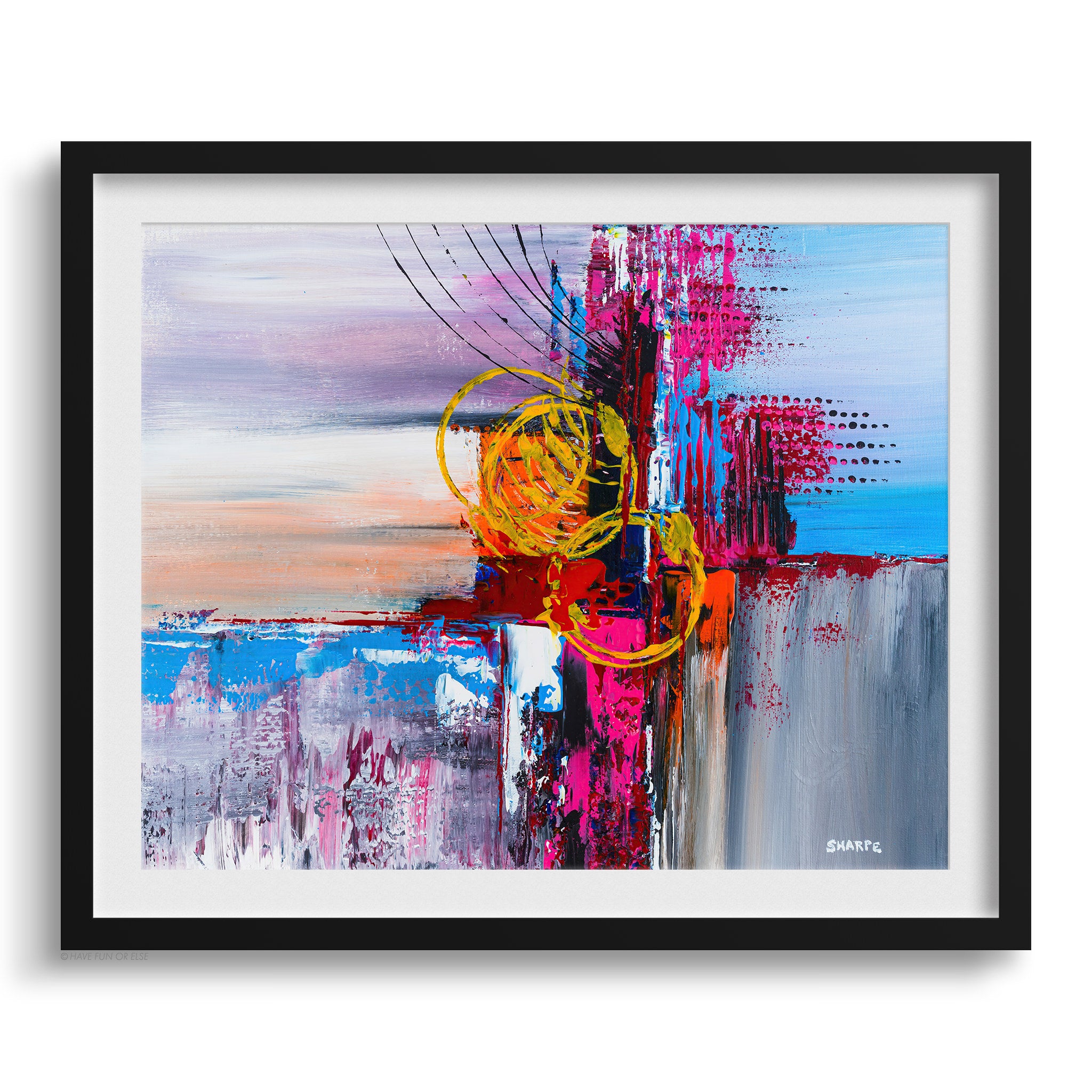 Doug Sharpe Rig Abstract Art Print Black Frame