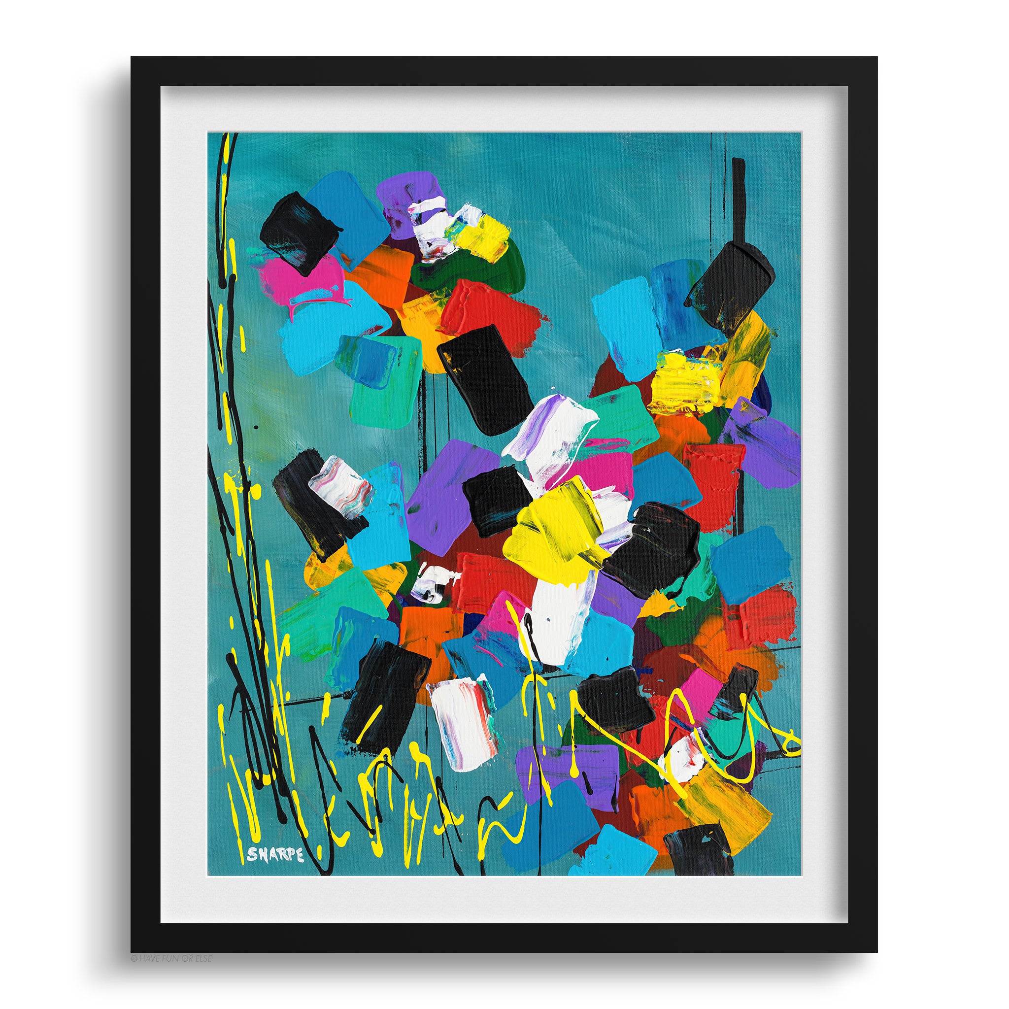 Doug Sharpe Ripcord Abstract Art Print Black Frame