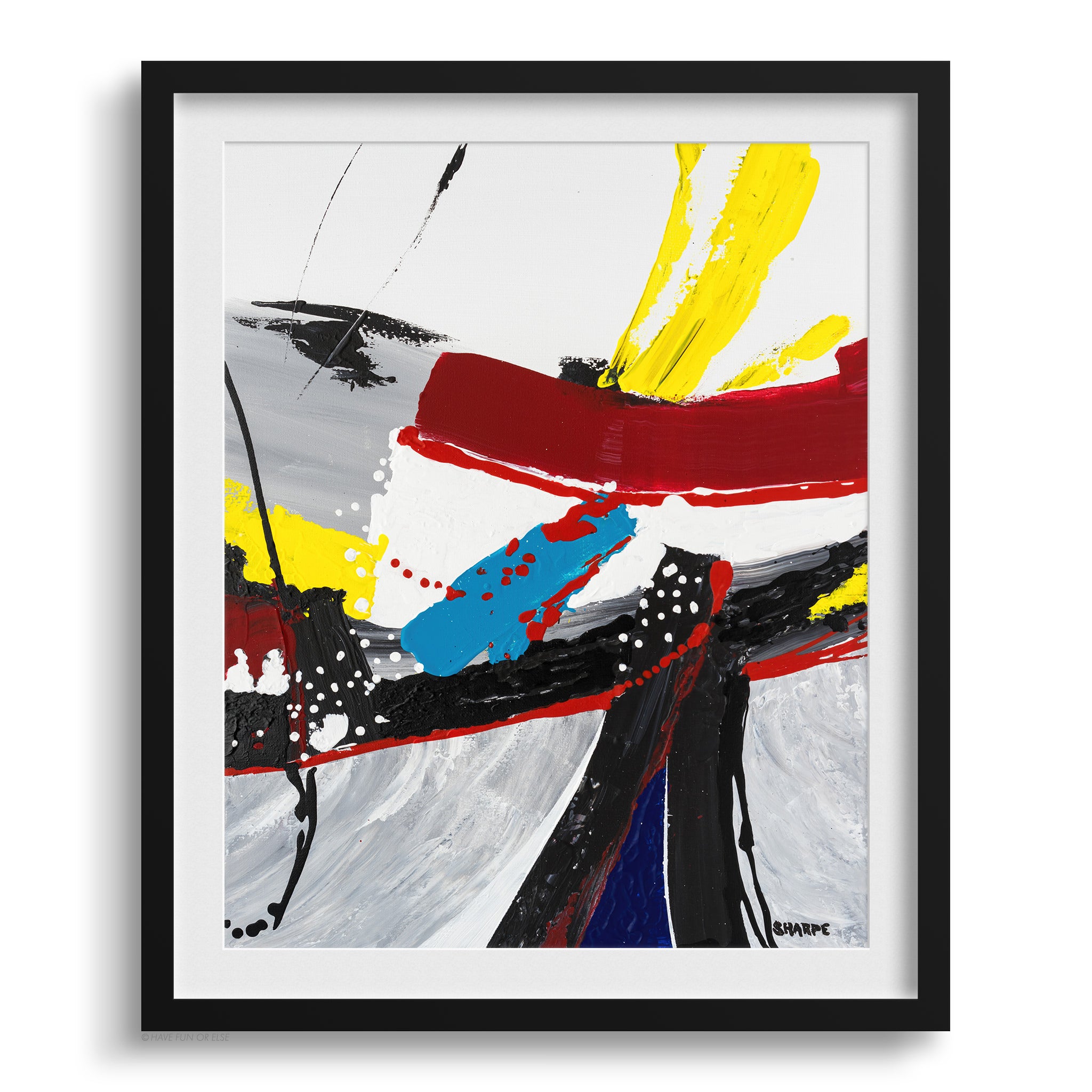 Doug Sharpe Row Boats Abstract Art Print Black Frame