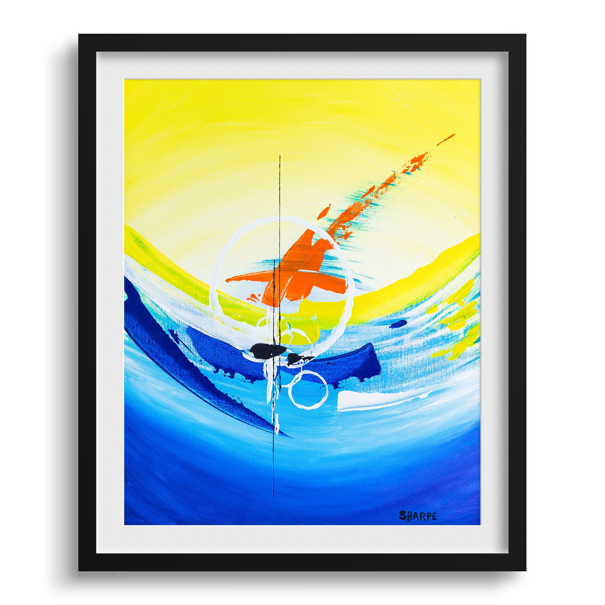 Doug Sharpe Sailboat Abstract Art Print Black Frame