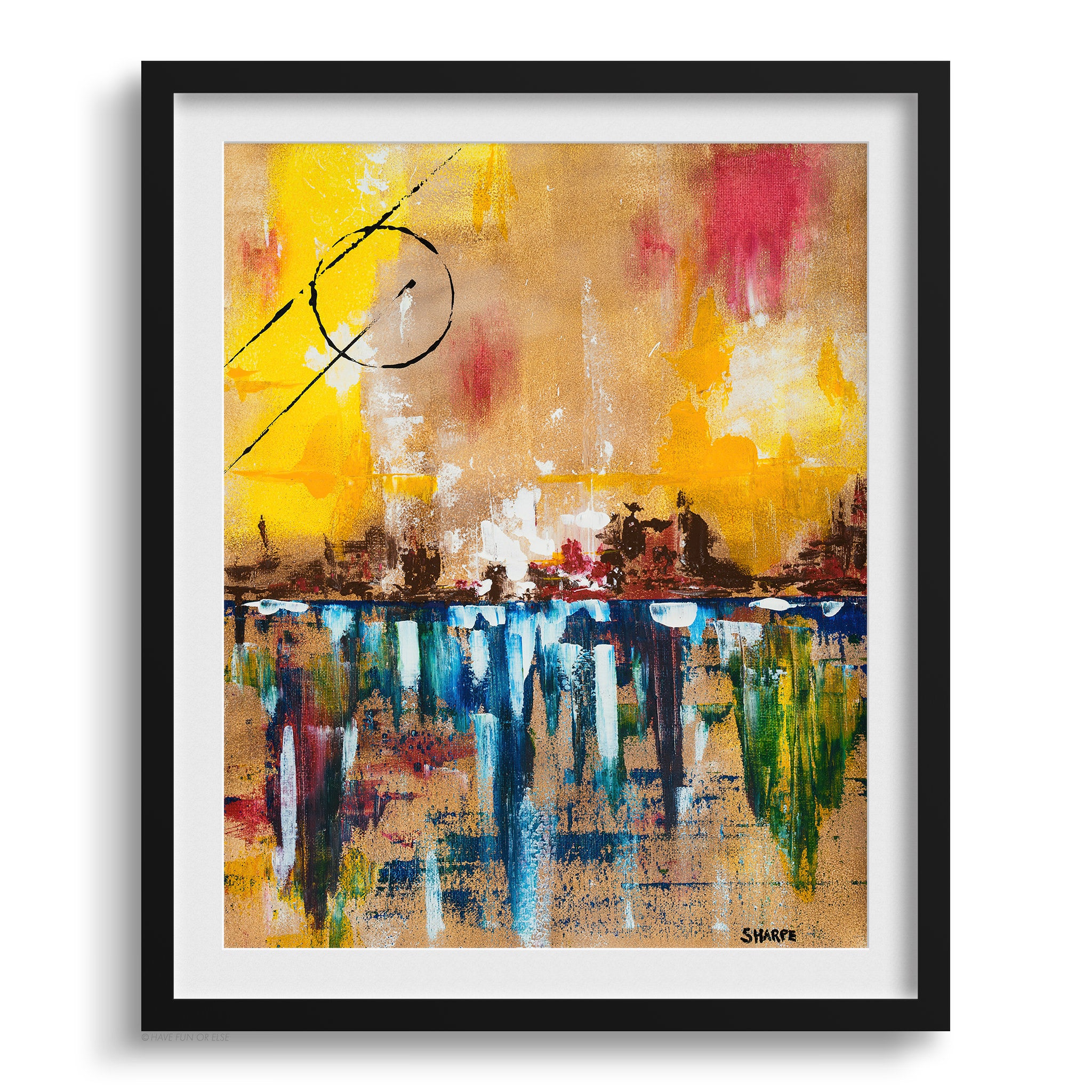 Doug Sharpe Sands Of Time Abstract Art Print Black Frame