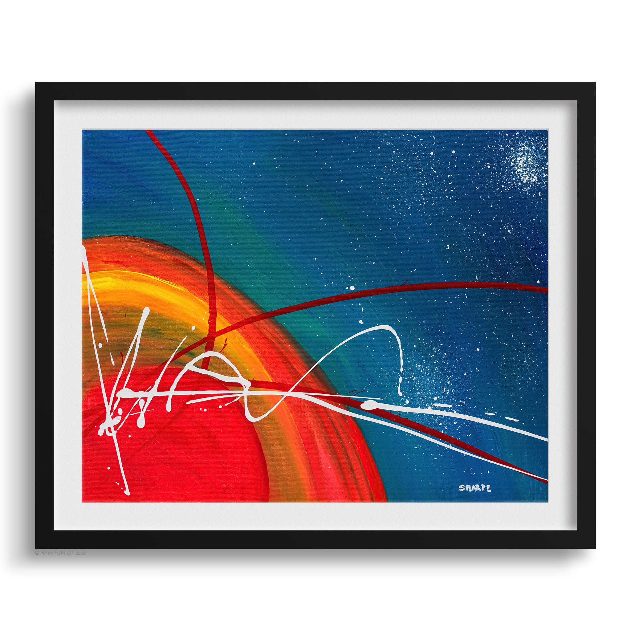 Doug Sharpe Spacebound Abstract Art Print Black Frame