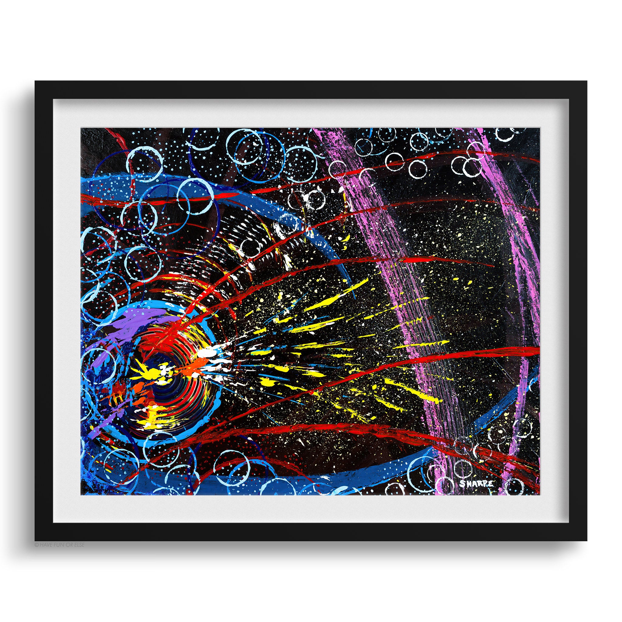 Doug Sharpe Spark Plug Abstract Art Print Black Frame
