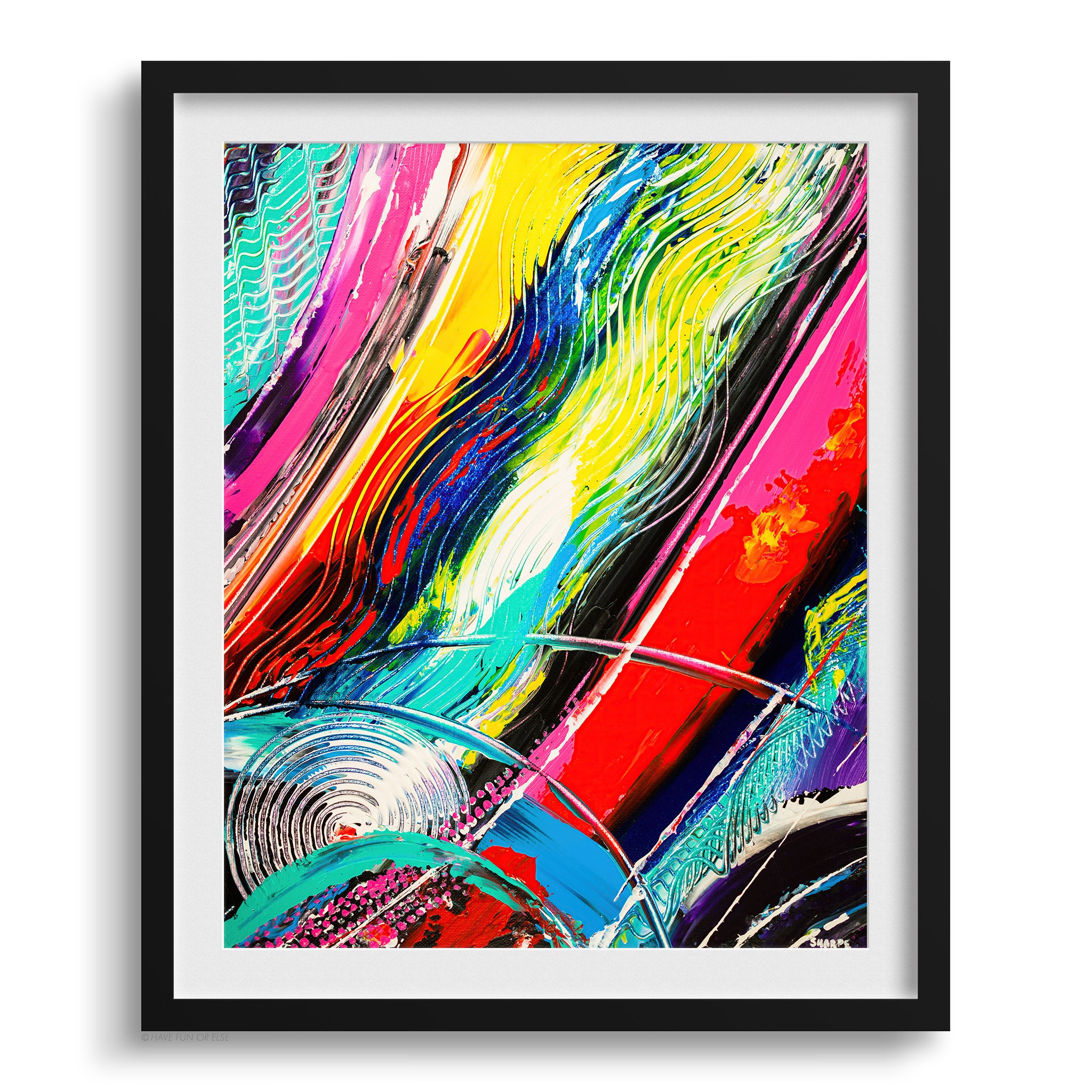 Doug Sharpe Stage Fright Abstract Art Print Black Frame