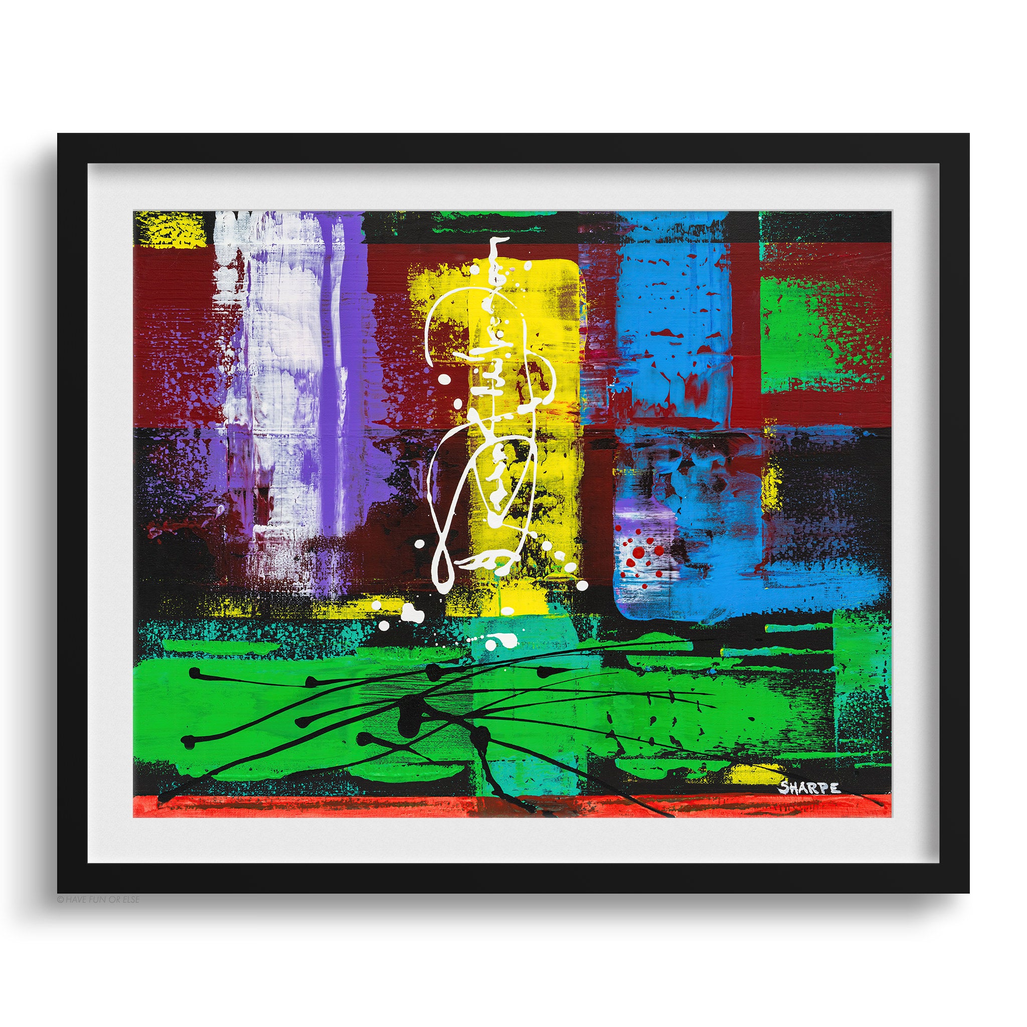 Doug Sharpe Subway Abstract Art Print Black Frame