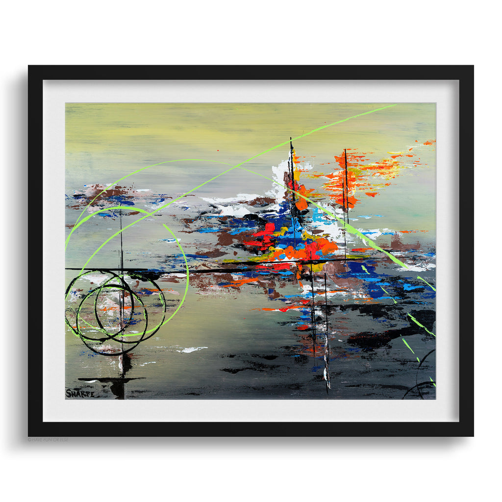 Doug Sharpe Swamp Smog Abstract Art Print Black Frame