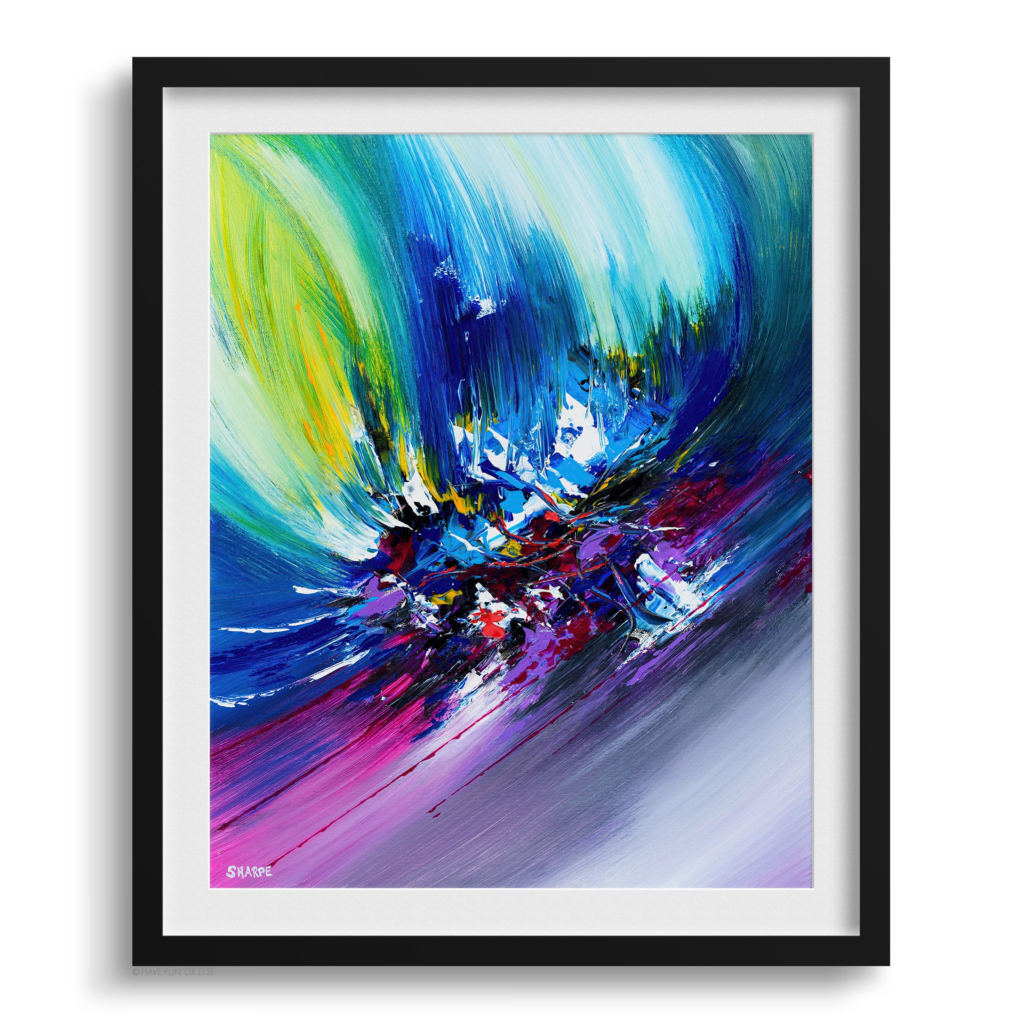 Doug Sharpe Tsunami Abstract Art Print Black Frame