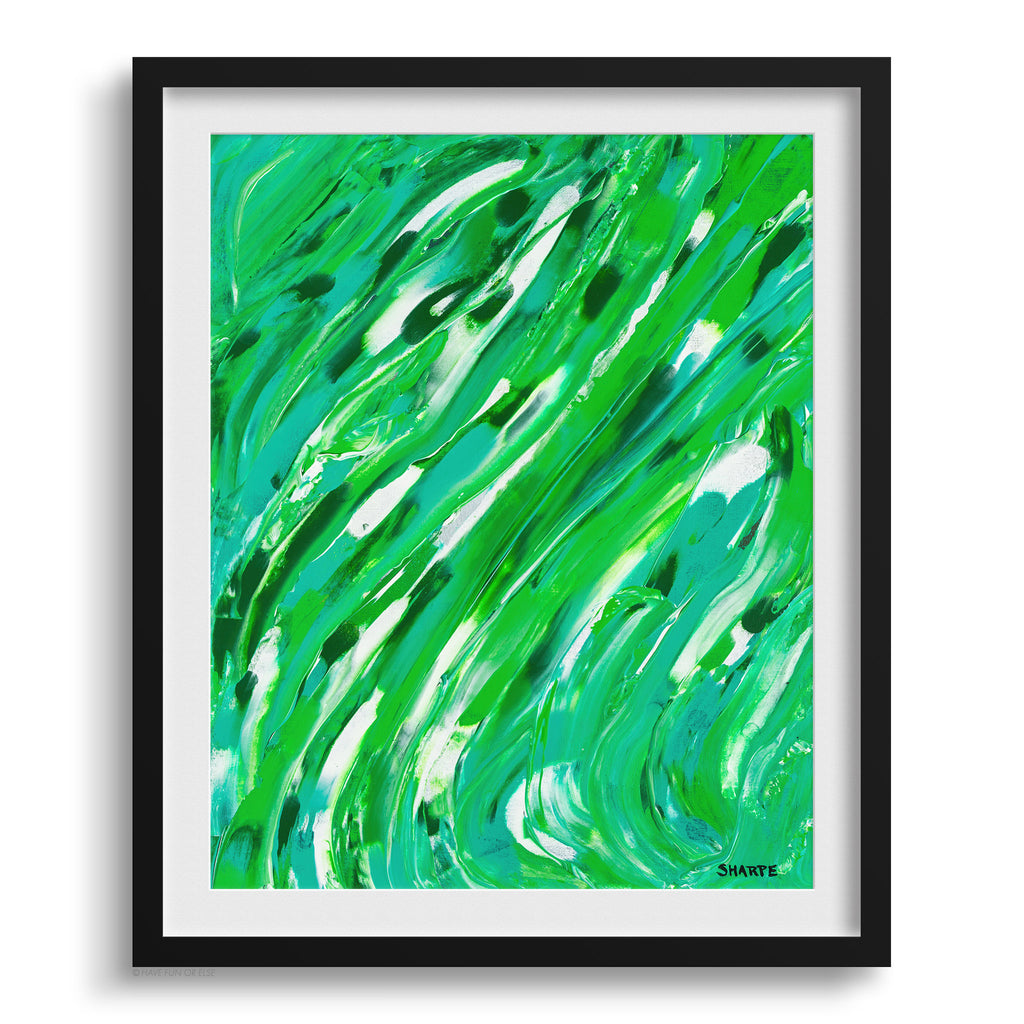 Doug Sharpe Upstream Abstract Art Print Black Frame