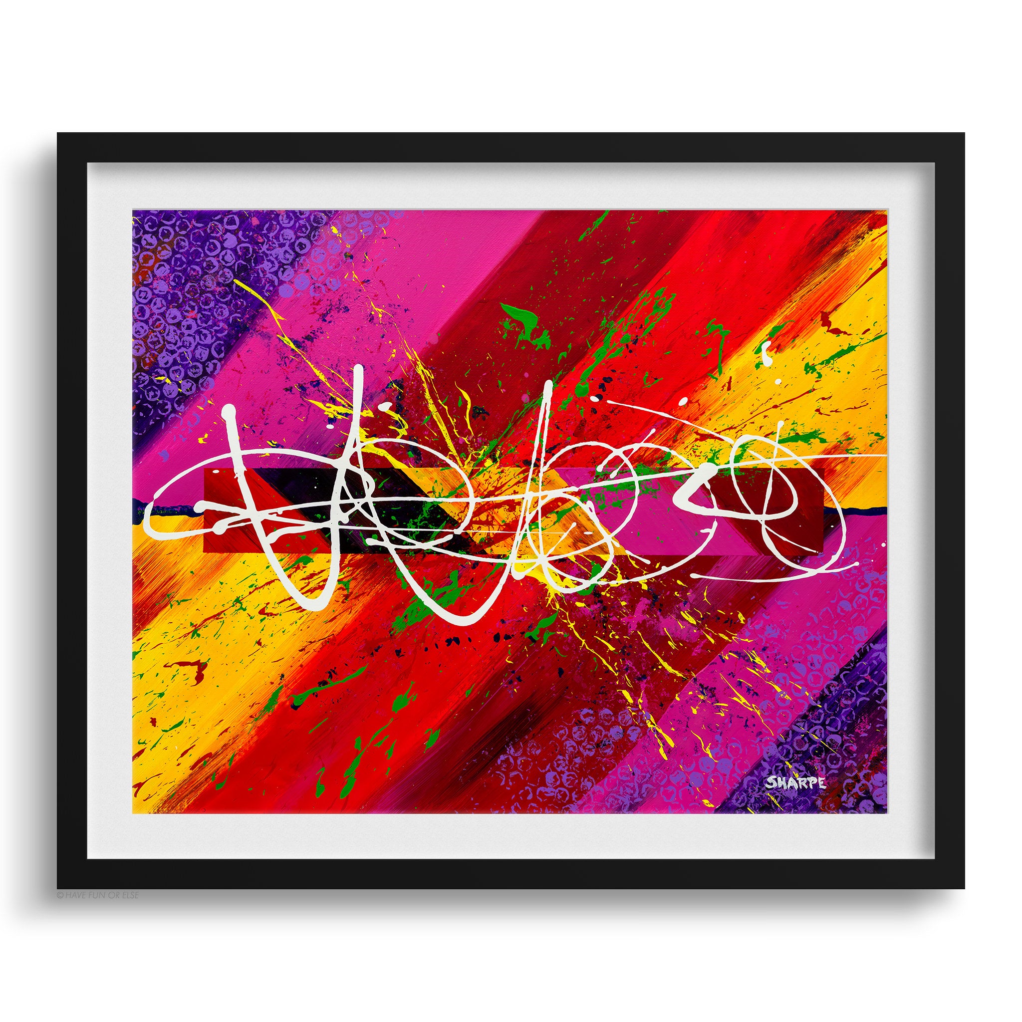 Doug Sharpe Voodoo Abstract Art Print Black Frame