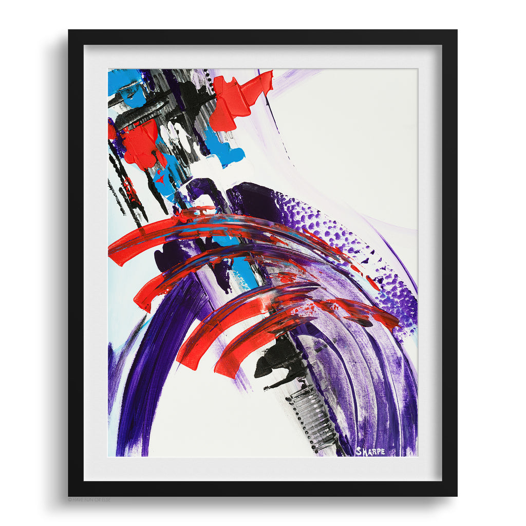 Doug Sharpe Wheelie Abstract Art Print Black Frame