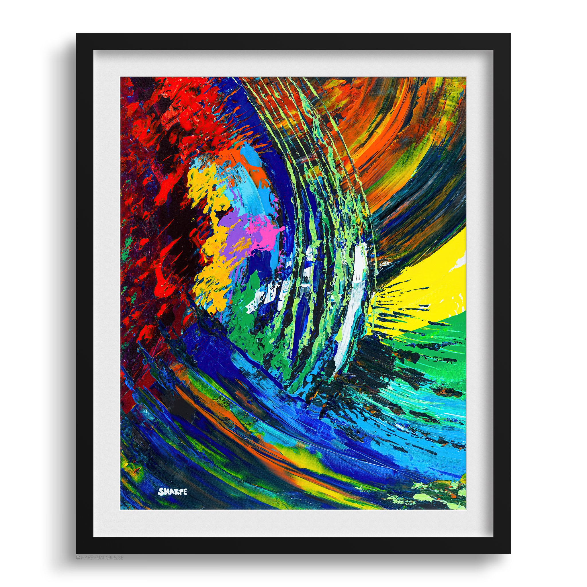 Doug Sharpe Wipeout Abstract Art Print Black Frame